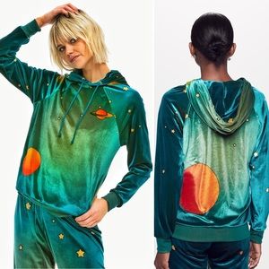 NWOT Aviator Nation Galaxy Velvet Hoodie Unisex L